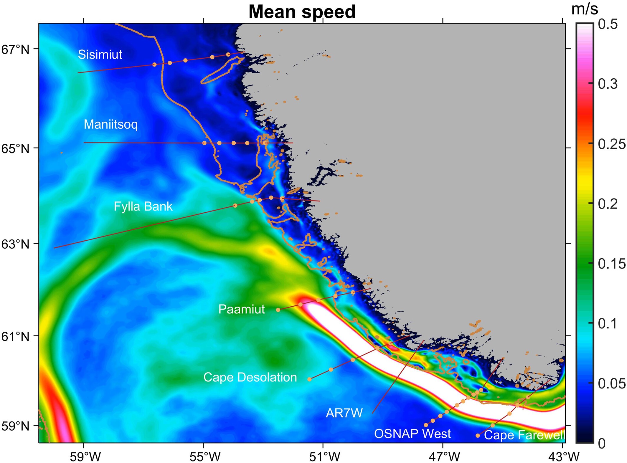 The Changing Behavior of the West Greenland Current System in a Very High-Resolution Model